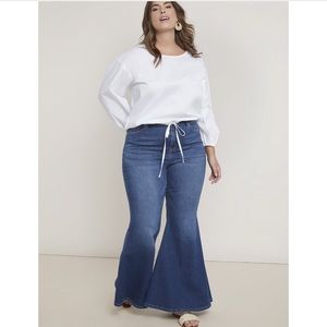 ELOQUII Bell Bottom Flare Leg Denim Jeans